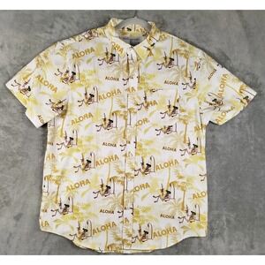 SAVAGE TACTICIANS Slay and Vacay Aloha White Yellow Button Down Shirt Mens XL